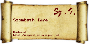Szombath Imre névjegykártya