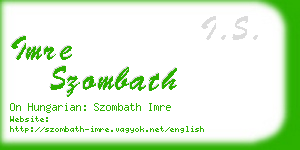 imre szombath business card